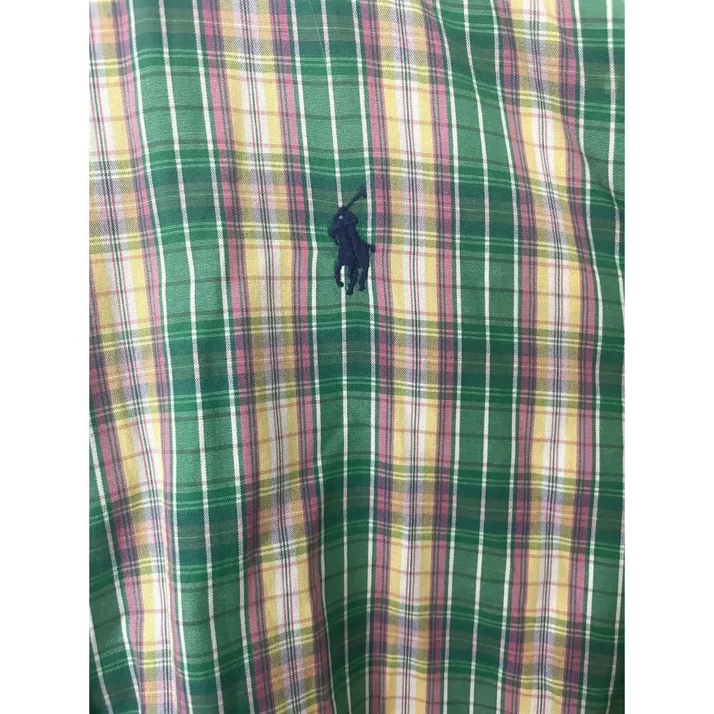 Ralph Lauren‎ Boys Plaid Button Down Short Sleeve Shirt Size XL 20